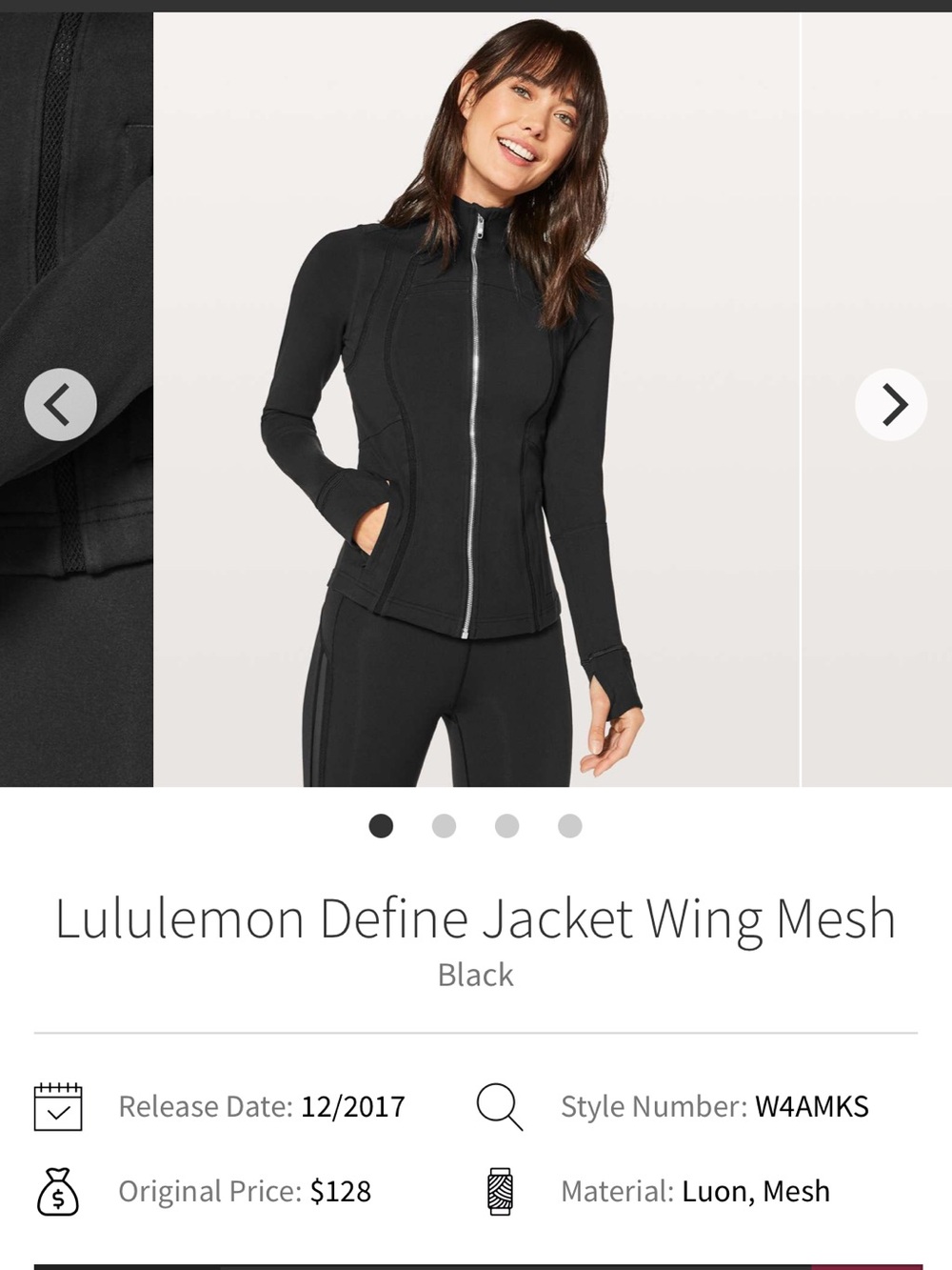 lululemon athletica Define Jacket with Wing Mesh — Black